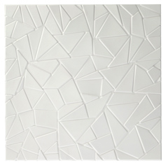 Fehér falpanel, 3D műanyag falburkolat, 50x50 cm - Cracks Repedések