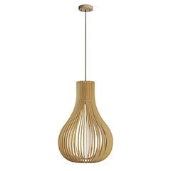 Tömör fa függeszték (E27) barna, 45 cm