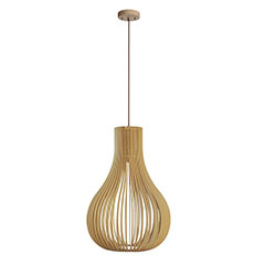 Tömör fa függeszték (E27) barna, 55 cm
