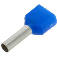 Vezetékre erősíthető érvéghüvely dupla 2x2.5 mm2 vezetékekhez, kék (100 db)