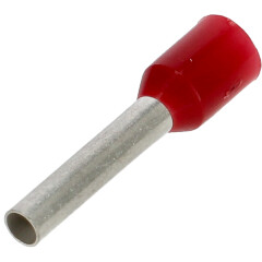 Vezetékre erősíthető érvéghüvely 1.5 mm2 vezetékekhez, piros (100 db) L=10mm