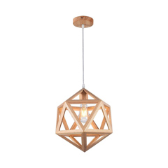 Fa búrás design függeszték (E27) barna