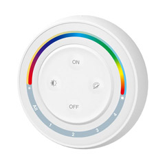 S2W+, RGB+CCT Fali FullColor szabályzó panel (4 zónás) kör alakú, elemes - fehér színű