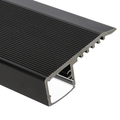 STAIRS Fekete - Lépcsővilágító profil LED szalaghoz (Átlátszó búrával)