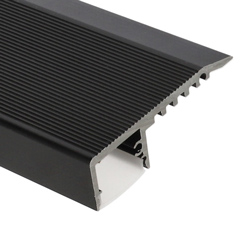 STAIRS Fekete - Lépcsővilágító profil LED szalaghoz (Opál búrával)