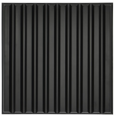 Fekete falpanel, 3D műanyag falburkolat, 50x50 cm - Slats Lécek
