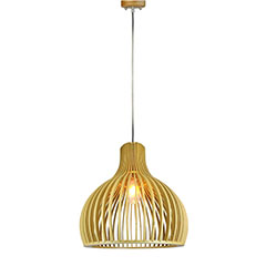 Fa búrás design függeszték (E27) barna