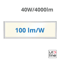 LED panel (295 x 1195 mm) 40W - természetes fehér, süllyeszthető/falon kívüli, backlite panel, fekete