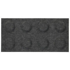 Téglalap alakú filcpanel - filcből készült puha falburkoló, 60x30cm, fekete