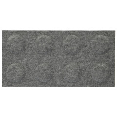 Téglalap alakú filcpanel - filcből készült puha falburkoló, 60x30cm, szürke