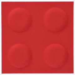Négyzet alakú filcpanel - filcből készült puha falburkoló 30x30cm, piros