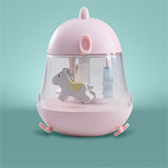 Akkus dekor LED lámpa (5W) meleg fehér+RGB, rózsaszín music box