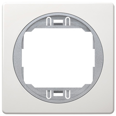 Sorolókeret Soft-touch fehér keret, ezüst belső - 1-es keret, 80x80 mm