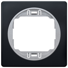 Sorolókeret Soft-touch fekete keret, ezüst belső - 1-es keret, 80x80 mm