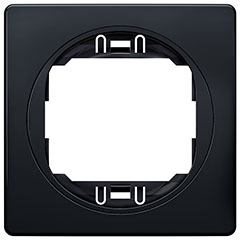 Sorolókeret Soft-touch fekete keret, fekete belső - 1-es keret, 80x80 mm