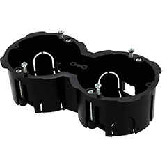 Szerelvénydoboz gipszkartonba süllyeszthető 2-es (145x75x45 mm) fekete