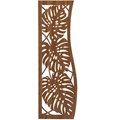 - Fali dekorpanel, nagy pálmalevél minta, 50x150 cm, 3 mm HDF - Dió