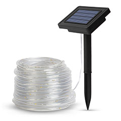 Napelemes kültéri LED fénykábel (4.9m/50 LED) meleg fehér