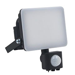 Keret nélküli mozgásérzékelős LED reflektor vízmentes kötődobozzal (10W/950lm) természetes fehér, fekete