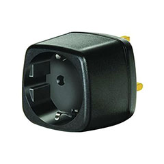 Utazó adapter, hálózati konnektor átalakító, fekete, (16A/230V) - EU/UK