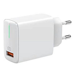 USB töltő, hálózati adapter, gyorstöltéssel (5-12V/3-1.5A) - Fehér