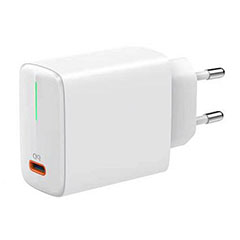 USB töltő, hálózati adapter USB-C, gyorstöltéssel (5-12V/3-1.5A) - Fehér