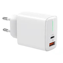 USB töltő, hálózati adapter USB - USB-C, gyorstöltéssel (5-12V/3-1.67A) - Fehér