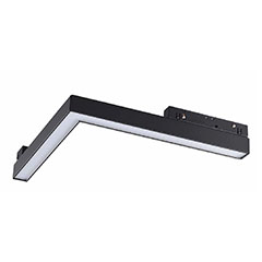 Genesis mágneses sínes L alakú sarok LED lámpa 90° horizontális, 27 cm, fekete - 24W (36°) természetes fehér, 48 Volt