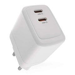USB töltő, hálózati adapter 2 db USB-C, gyorstöltéssel 35W (5-20V/3-1.75A) - Fehér