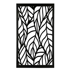 Fali dekorpanel, elliptikus levél minta, 90x150 cm, 3 mm HDF - Antracit