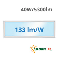 LED panel (1200 x 300 mm) 40W - hideg fehér, 133 lm/W, backlite panel
