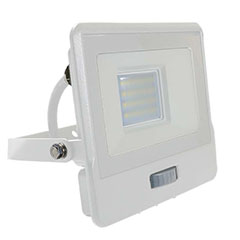 DIY LED reflektor vízmentes kötődobozzal és beépített mozgásérzékelővel, fehér (20W/100°) hideg fehér
