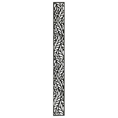 Fali dekorpanel, levél minta, 15x150 cm, 3 mm HDF - Antracit