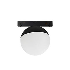 Genesis mágneses sínes LED lámpa, gömb alakú, 11.8 cm, fekete - 10W (130°) természetes fehér, 48 Volt