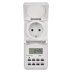 Digitális kapcsolóóra, időzíthető konnektor LCD kijelzővel, napi/heti időzítés, IP44