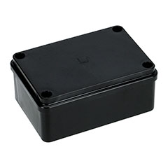 S-BOX sima falú kötődoboz csavaros fedéllel, (125x85x55 mm) IP65, fekete