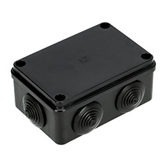 S-BOX membrános kötődoboz csavaros fedéllel, (125x85x55 mm) IP65, fekete