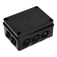 S-BOX membrános kötődoboz csavaros fedéllel, (155x115x75 mm) IP65, fekete