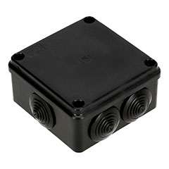 S-BOX membrános kötődoboz csavaros fedéllel, (105x105x55 mm) IP65, fekete