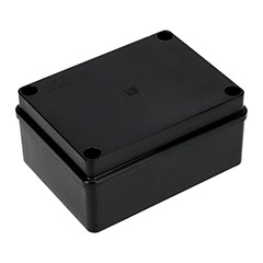 S-BOX sima falú kötődoboz csavaros fedéllel, (155x115x75 mm) IP65, fekete