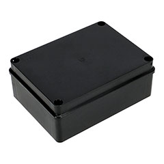 S-BOX sima falú kötődoboz csavaros fedéllel, (195x145x75 mm) IP65, fekete