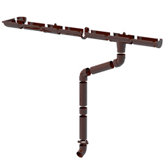 Ereszcsatorna rendszer, 130/100 mm, 8 méter, barna, PVC