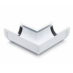 Ereszcsatorna belső sarokelem 90°, 90 mm, szürke, PVC