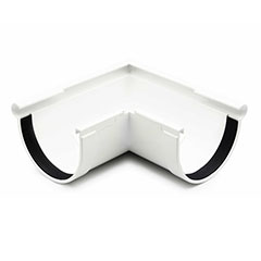 Ereszcsatorna külső sarokelem 90°, 130 mm, fehér, PVC