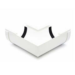 Ereszcsatorna belső sarokelem 90°, 130 mm, fehér, PVC