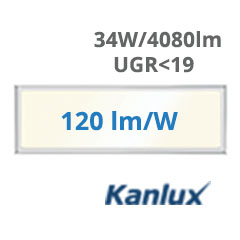LED panel (1200 x 300mm) 34W/4080Lm - természetes fehér 90° (Blingo - Backlite panel), UGR<19