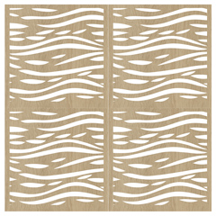 - Fali dekorpanel, hullám minta, 50x50 cm x 4 darab, 3 mm HDF - Sonoma tölgy