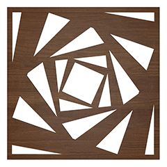 Mennyezeti kazettás dekorpanel, labirintus, 595x595 mm, 3 mm HDF - Dió