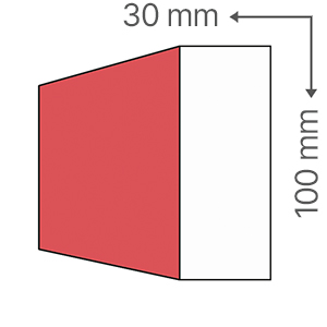 Sima léc 3 cm x 10 cm (EPS) - felületkezelt
