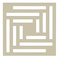 Mennyezeti kazettás dekorpanel, geometria, 595x595 mm, 3 mm HDF - Krém
